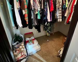Women's clothing and Christmas decor