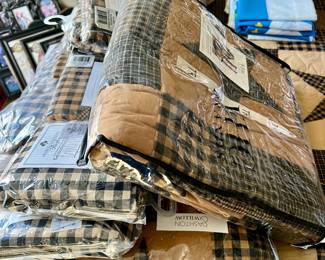 Checkered Bedspread, curtains, pillow cases, etc