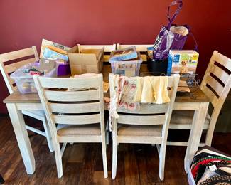 Farmhouse table with chairs