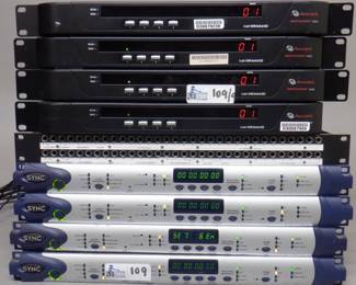 LOT OF 9 ELECTRONICS INCLUDING DIGI DESIGN SYNC, AVOCENT SWITCHVIEW 1000