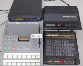 BOX ELECTRONICS INCLUDING ALESIS MIDIFLEX, ALESIS HR-16, KORG O5R/W