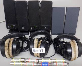 OT OFELECTRONICS INCKLUDING 3 HEADPHONES INCLUDING DT770 PRO 80 OHM, COMPUTER SPEAKERS AND MORE