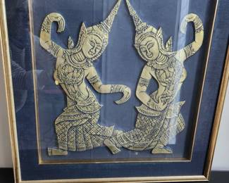 Vintage Thai Framed Dancers