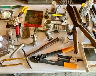 Large variety of tools, garage and workshop items.