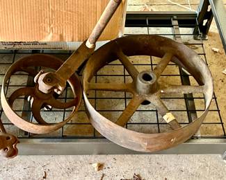 Antique iron wheels