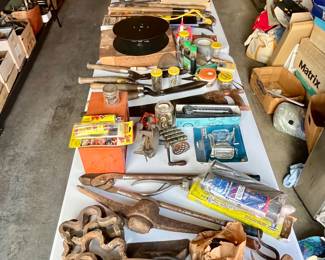 Large variety of tools, garage and workshop items.