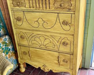 Antique Yellow Cabinet