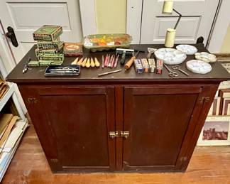 Vintage Artist Supply Cabinet
