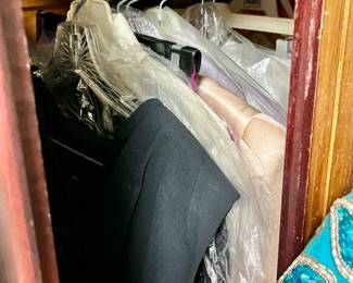 Dozens of high end ladies vintage designer clothes from the 60's, 70's & 80's. Most have been stored for decades in dry clean bags. Some still have original tags.