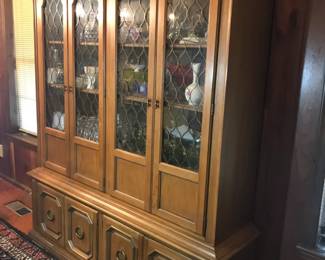 2pc. Wood china hutch 