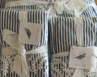 Serena and Lily “Westport French blue” full duvet and 2 pillow shams new in bags. Also one used set