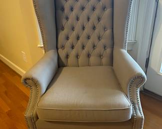 Tufted back wing chair