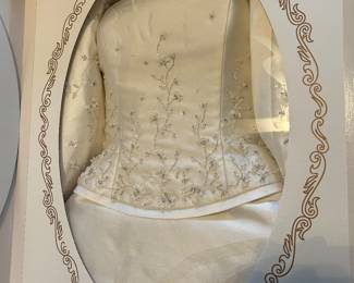 Wedding dress still in storage box