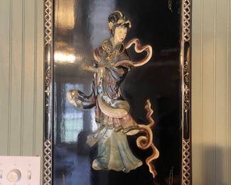 I of 2 Vintage Asian  Sandstone Geisha's 