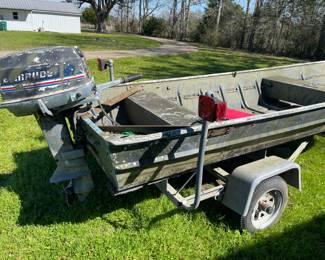 Aluminum Bass Boat with Evinrude Motor 