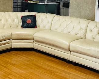 Beautiful Chesterfield 3 Piece Sectional Fine Leather Sofa 
11'  x 8'