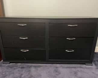 Black Contemporary Dresser with (6) Spacious Drawers