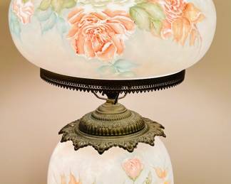 Hand Painted Victorian Gone with the Wind Lamp