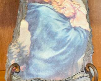 Lovely Madonna on Slate with Stand 