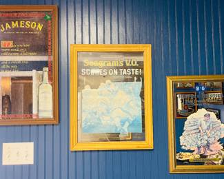 More Vintage Mirrored Bar Signage 