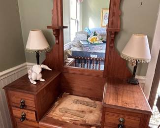 Antique dresser and mirror 