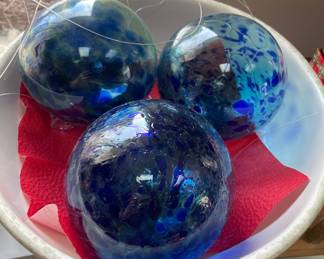 Front gate Blue Glass Ornaments