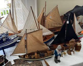 maratime collection-model boats, fishermen, maps and tools