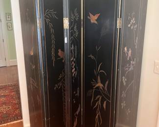 6 panel Japanese lacquer screen 72 x 96