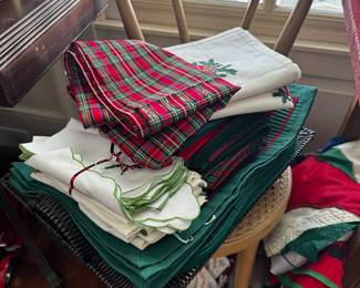Christmas napkins and placemats