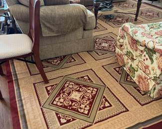 Large antique needlepoint rug