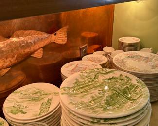 Hand painted china by Susan Alsup - Fairhope & Mobile scenes