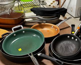 cookware, copper pots