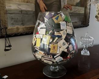 matchbook collection in oversized snifter