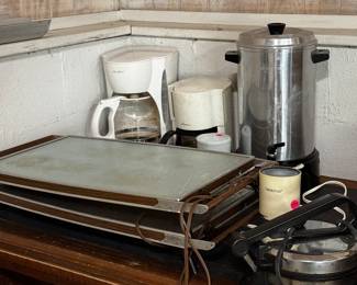 warming trays, coffee pots