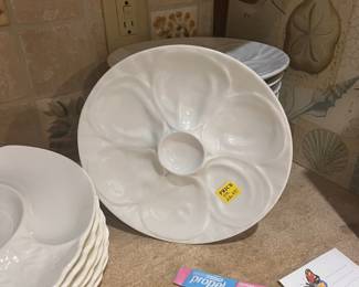 Set of six Coalport artichoke plates