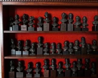Very collectible- pewter busts of presidents from Washington to Carter