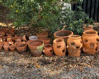 patinaed pots