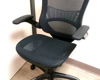RUVE202 Worksmart Managers Chair A screen seat & back manager's chair from WorkSmart. Armrest on the chair do fold up and the chair does adjust up and down.
