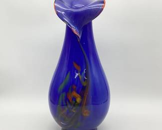 Romanian Cobalt Art Glass Vase