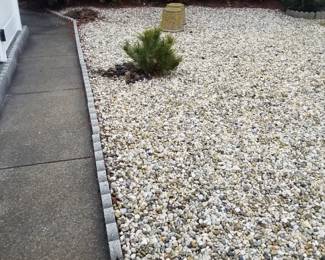 Concrete edging; gravel, stones & rocks