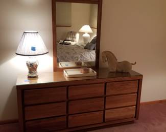 Mid-century dresser with mirror by Bassett Furniture
