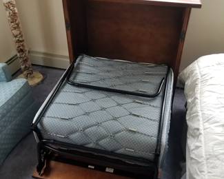 Cupboard opens to reveal a single bed!