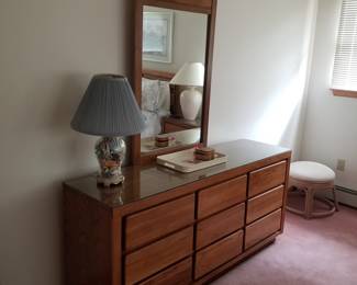 Mid-century dresser with mirror by Bassett Furniture