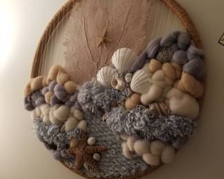 Shell & macramé wall art