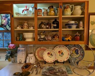 Fun kitchen whatchamacalits, Italian hand-painted servers, small kitchen appliances, etc.