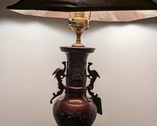 Nice Asian bronze table lamp.