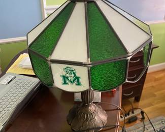 University of Marshall Glass Lamp (one square missing / pictured - right side) $ 80.00