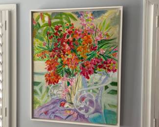 Roland Richardson "Pink Bougainville" - Original Painting - $ 2,400.00 (reserve price in place) Will NOT reduce / normal Saturday discounts.