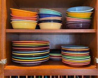 Fiestaware - wide variety of pieces including a Lilac place setting - priced at the sale.