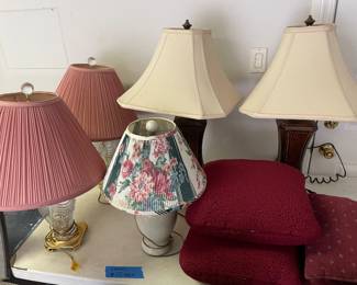 Lamps, pillows